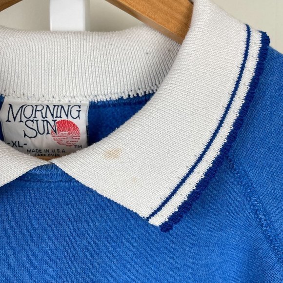 Vintage Morning Sun‎ Blue Grandma Sweatshirt Winter Animals Womens XL - Picture 8 of 10